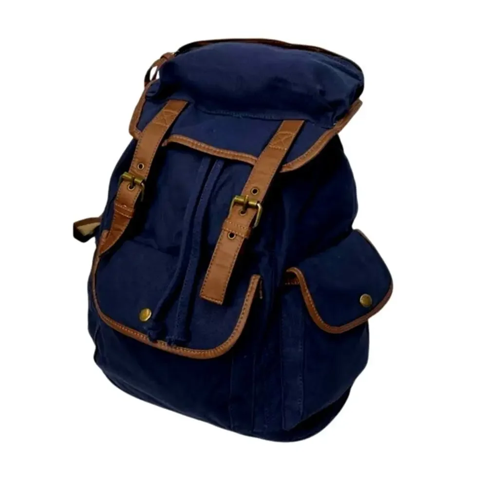 NWT! Hynes Eagle Retro Designer Canvas‎ Backpack 28L NAVY